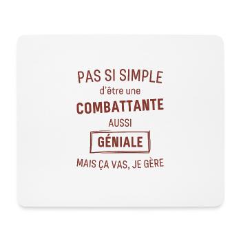 AWESOME Fighter Dark Brownish Red - Mouse Pad (horizontal) - white - Front