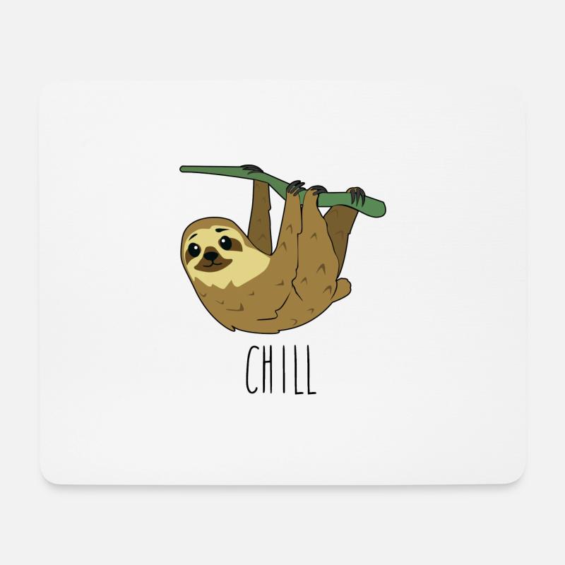 Chill paresseux - Tapis de souris (format paysage) - blanc
