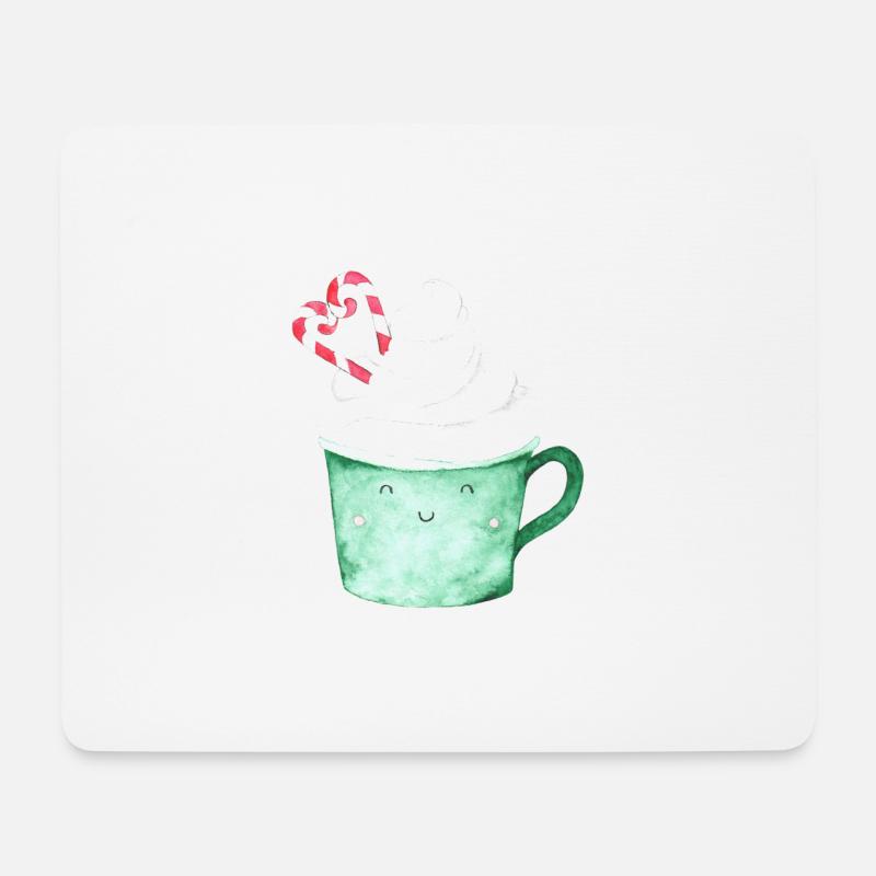 Kakao Tasse Becher - Mousepad (Querformat) - Weiß
