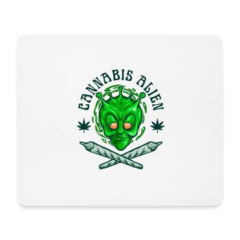 Cannabis Alien - Mousepad (Querformat) - Weiß - Vorne