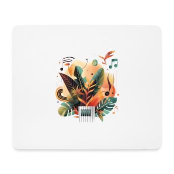 Plantes et musique - Impression de mode de haute qualité - Tapis de souris (format paysage) - blanc - Devant