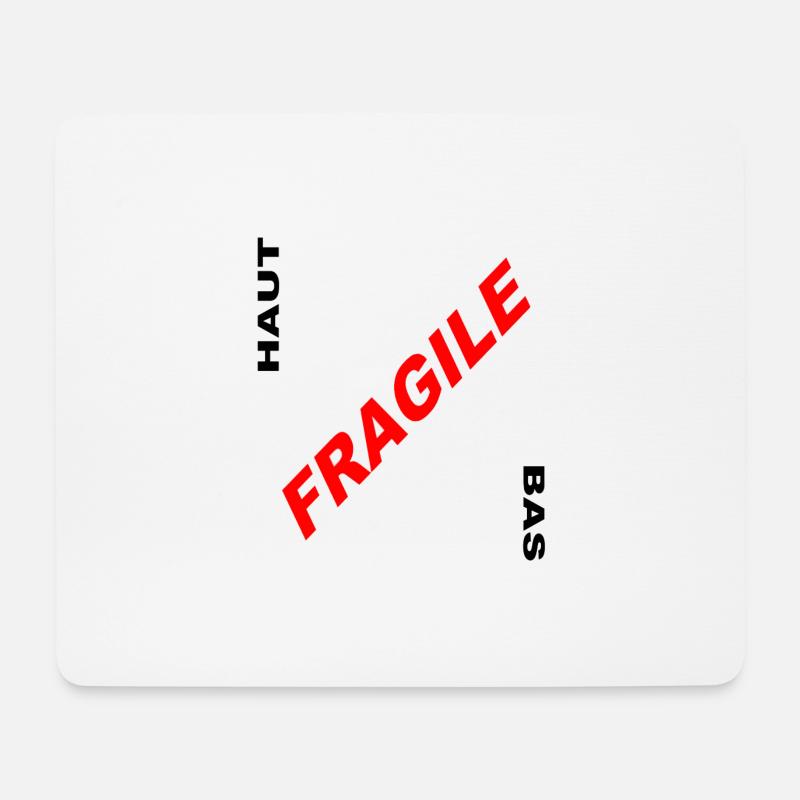 ZERBRECHLICH - Mousepad (Querformat) - Weiß