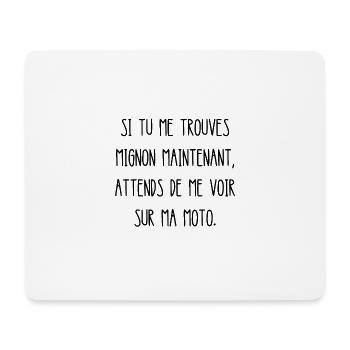 attends de me voir sur ma moto - Tapis de souris (format paysage) - blanc - Devant