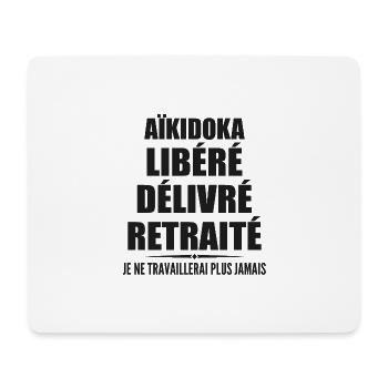Aïkidoka célèbre sa retraite avec humour cadeau - Tapis de souris (format paysage) - blanc - Devant