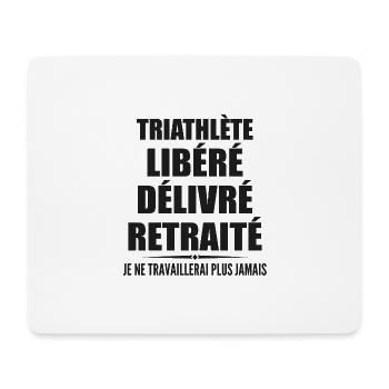 Triathlète célèbre sa retraite avec humour cadeau - Tapis de souris (format paysage) - blanc - Devant