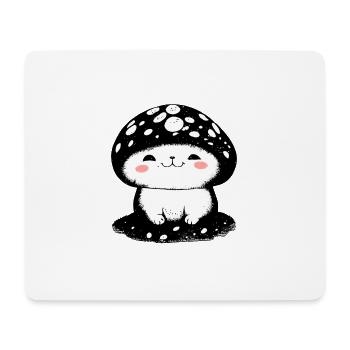 mushroom cat - Mousepad (Querformat) - Weiß - Vorne
