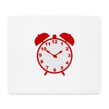 Classic alarm clock with red frame - Mouse Pad (horizontal) - white - Front