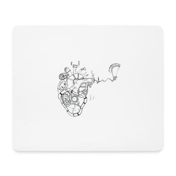 Parapente parapente passion coeur - Tapis de souris (format paysage) - blanc - Devant