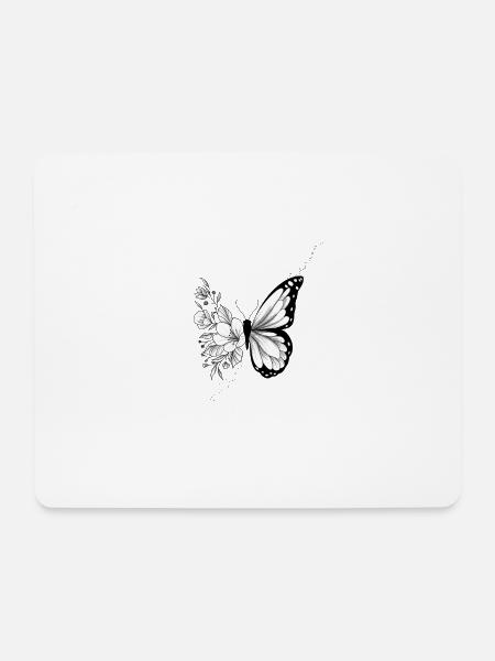 Floral butterfly - Mouse Pad (horizontal) - white