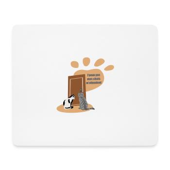 J’peux pas, mes chats m’attendent - Tapis de souris (format paysage) - blanc - Devant