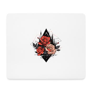 Red Roses - Mouse Pad (horizontal) - white - Front