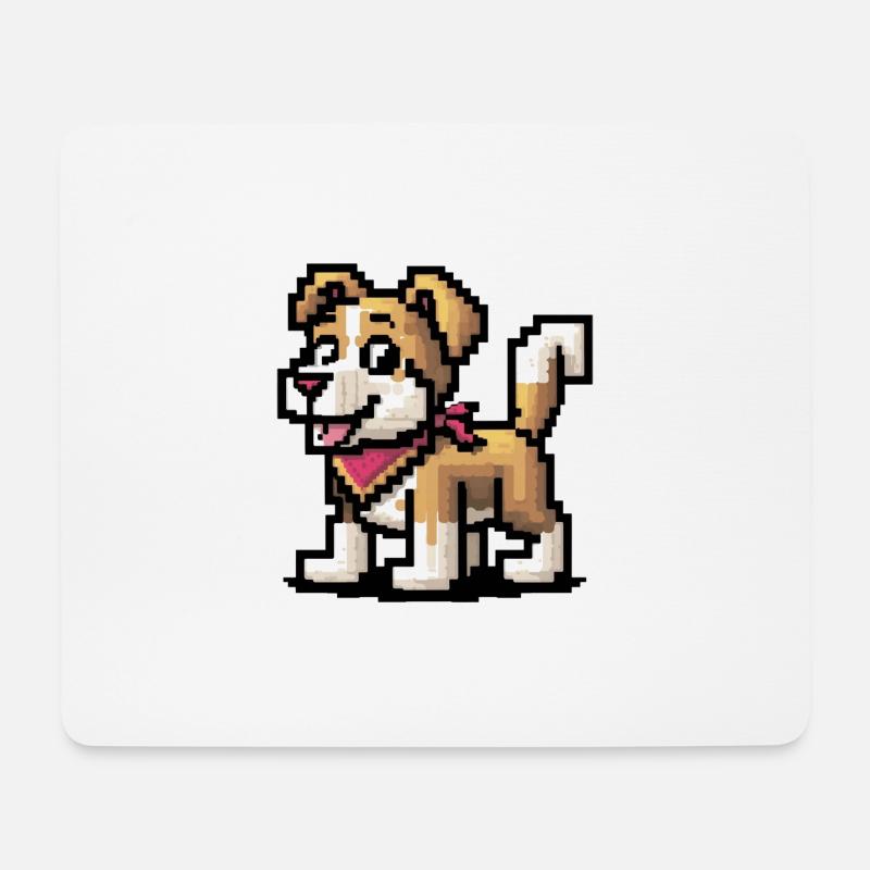 Verpixelter Hund - Mousepad (Querformat) - Weiß