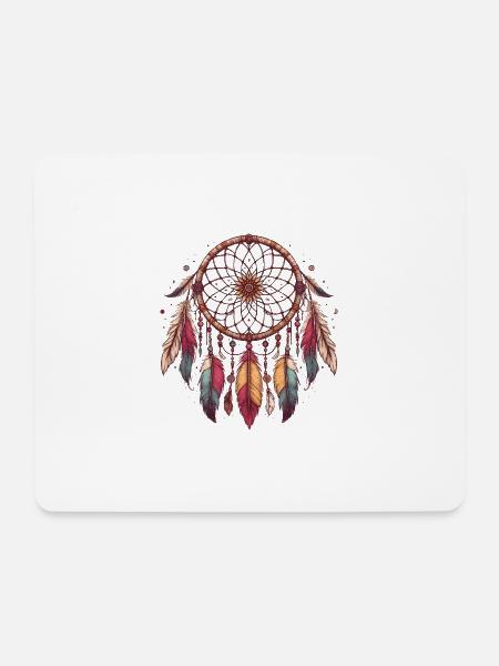 Traumfänger Federn spiritueller Indianer Schmuck - Mousepad (Querformat) - Weiß