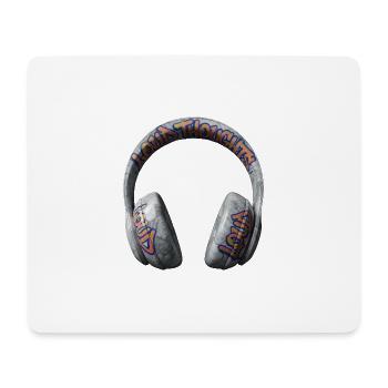 Pensées bruyantes Casques graffitis - Tapis de souris (format paysage) - blanc - Devant