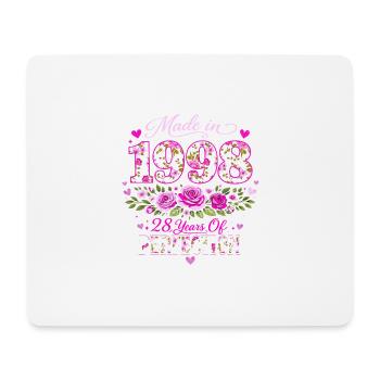Cadeau 28 Ans Femme - Anniversaire 1998 Floral - Tapis de souris (format paysage) - blanc - Devant