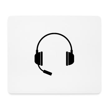 Headset mit Mikrofon - Mousepad (Querformat) - Weiß - Vorne