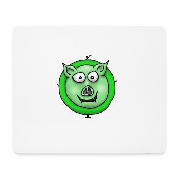 vert porc - Tapis de souris (format paysage) - blanc - Devant