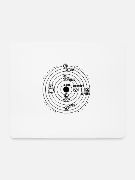 solar system - Mouse Pad (horizontal) - white