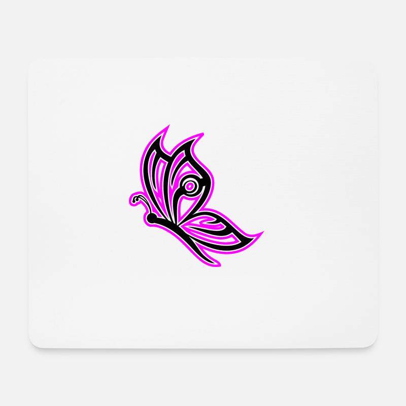 Schmetterling Pink - Mousepad (Querformat) - Weiß