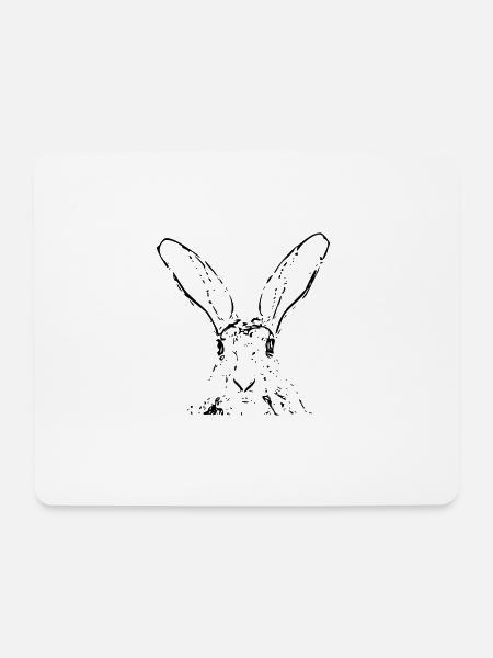 Hase - Mousepad (Querformat) - Weiß