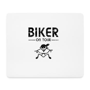 Riding a motorcycle - Biker On Tour - Mouse Pad (horizontal) - white - Front