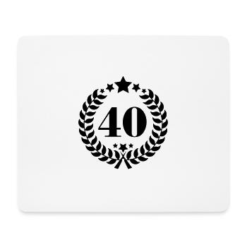 40. Geburtstags Kranz - Anniversary Wreath - Mousepad (Querformat) - Weiß - Vorne