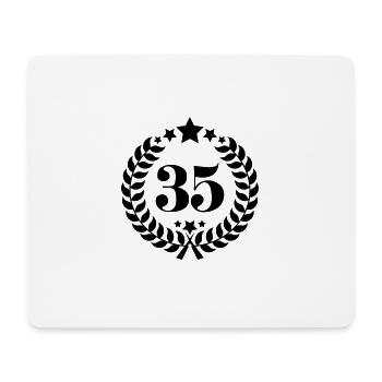 35. Geburtstags Kranz - Anniversary Wreath - Mousepad (Querformat) - Weiß - Vorne