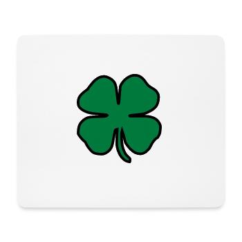 kleeblatt glueck shamrock luck four leaf clover9 - Mousepad (Querformat) - Weiß - Vorne