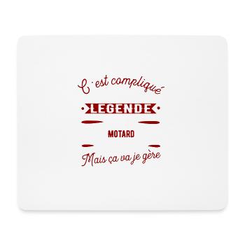 Motard une légende cadeau - Tapis de souris (format paysage) - blanc - Devant
