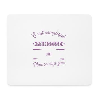 Princesse Chef cadeau métier - Tapis de souris (format paysage) - blanc - Devant
