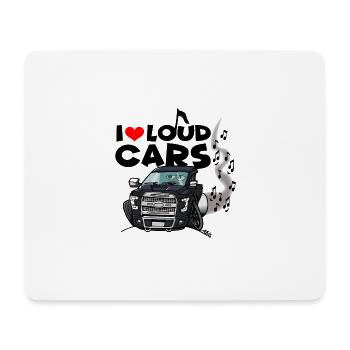 0433 Ich liebe laute Autos (auf weiß) - Mousepad (Querformat) - Weiß - Vorne