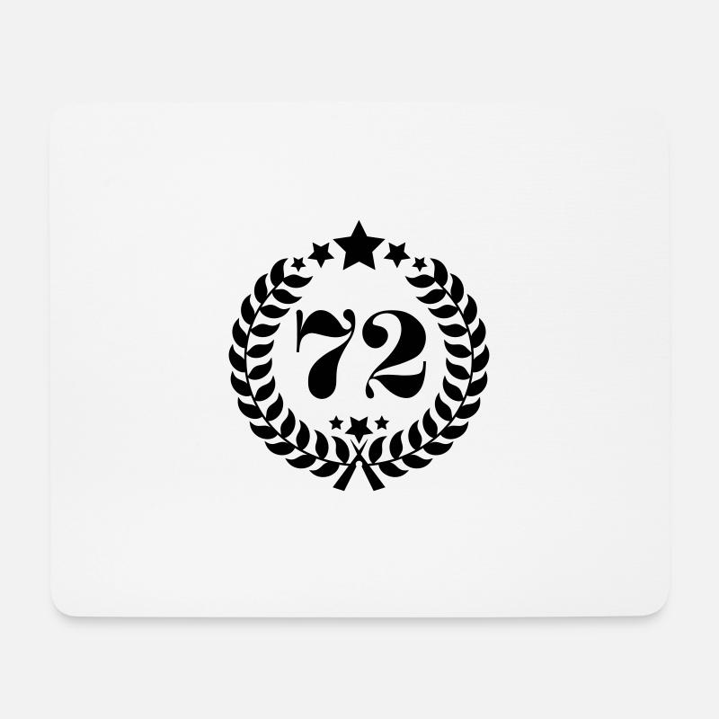 72ter Geburtstag Kranz Zahl 72 Jahrgang Alter - Mousepad (Querformat) - Weiß