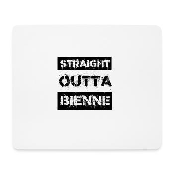 Straight Outta Bienne Schweiz Geschenk Stadt - Mousepad (Querformat) - Weiß - Vorne