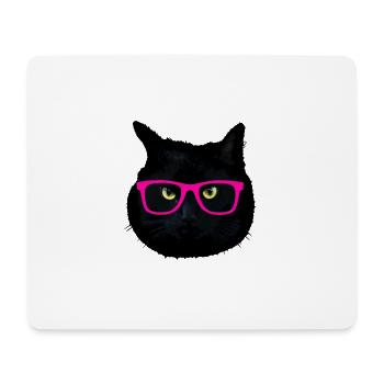 black cat fantasy sunglasses - Mouse Pad (horizontal) - white - Front