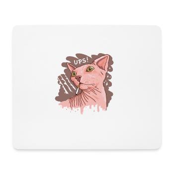 Sphynx Katze mit Zigarette - Mousepad (Querformat) - Weiß - Vorne