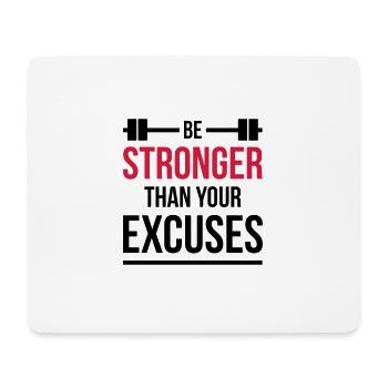Soyez plus fort que vos excuses de remise en forme noir - Tapis de souris (format paysage) - blanc - Devant