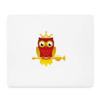 König Eule mit Zepter - Mousepad (Querformat) - Weiß - Vorne
