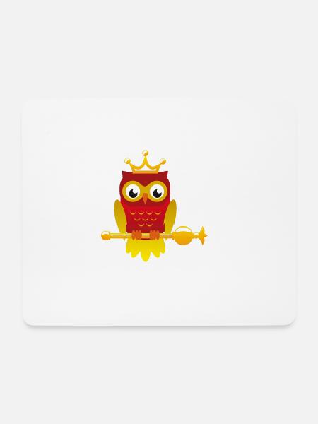 König Eule mit Zepter - Mousepad (Querformat) - Weiß