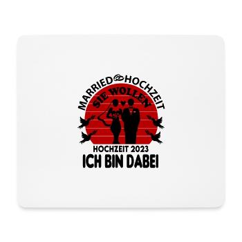 Hochzeit Married 2023 Ich bin dabei Tauben Liebe - Mousepad (Querformat) - Weiß - Vorne