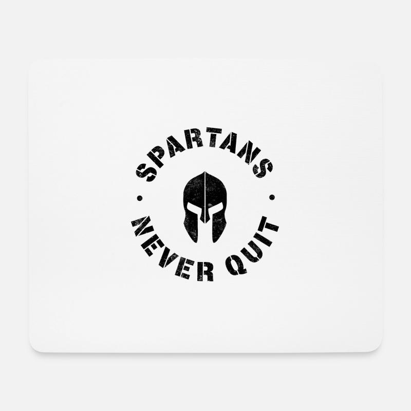 Spartans never quit black - Mouse Pad (horizontal) - white