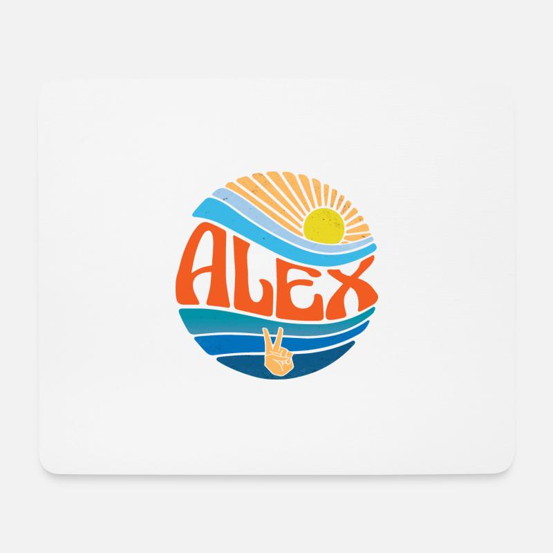 Alex Shirt Vintage Sunset Alex Groovy Tie Dye - Mousepad (Querformat) - Weiß