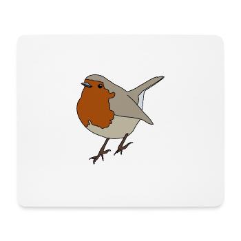 Rouge-gorge - Tapis de souris (format paysage) - blanc - Devant