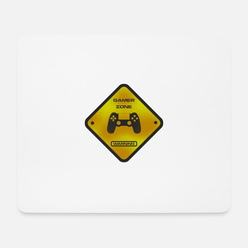 Avertissement Zone de joueur - Tapis de souris (format paysage) - blanc