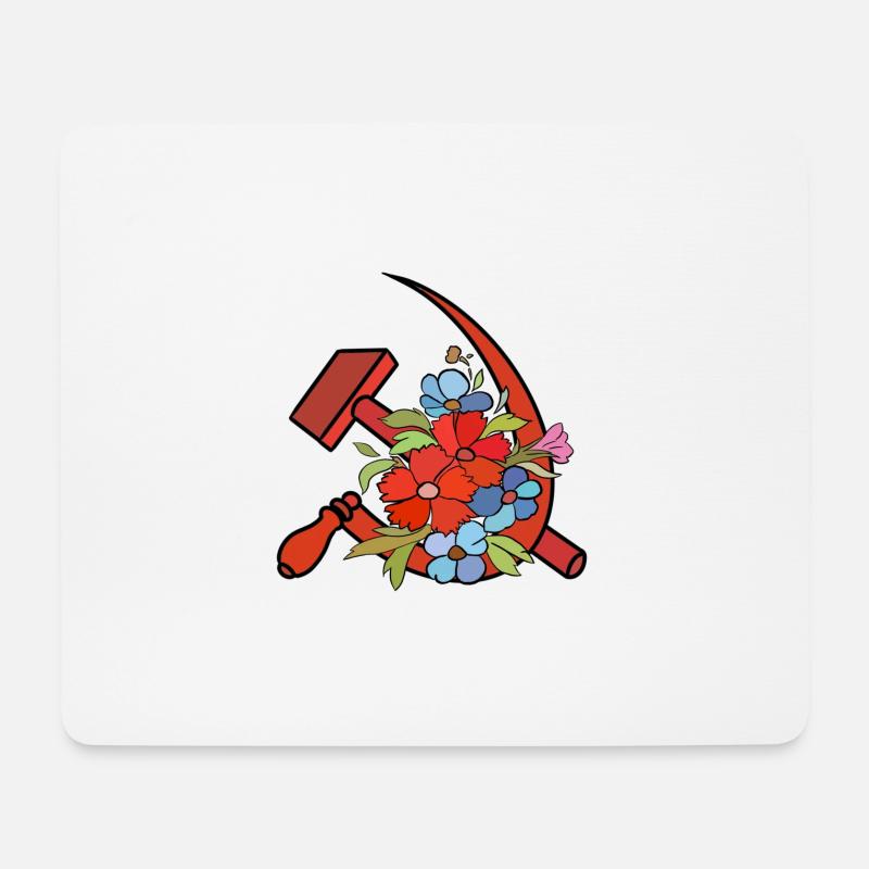 Hammer und Sichel - Mousepad (Querformat) - Weiß