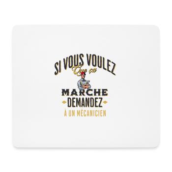 Homme t-shirt mécanicien automobile garagiste - Tapis de souris (format paysage) - blanc - Devant