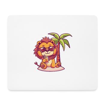 Lion, Island, Summer, Palm - Mouse Pad (horizontal) - white - Front