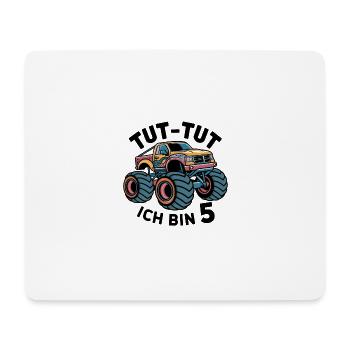 Monster Truck - Ich bin 5 - Einzigartiges Geschenk - Mousepad (Querformat) - Weiß - Vorne