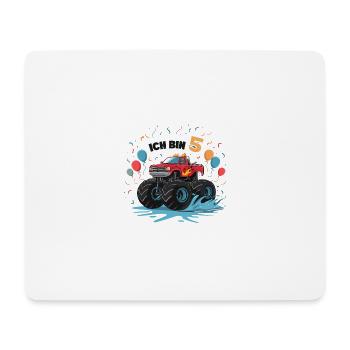 Monster Truck - Ich bin 5 - Einzigartiges Geschenk - Mousepad (Querformat) - Weiß - Vorne