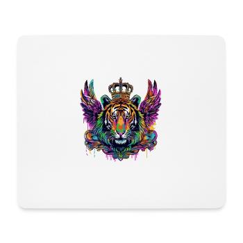 Tigre Armoiries Portrait Coloré - Tapis de souris (format paysage) - blanc - Devant