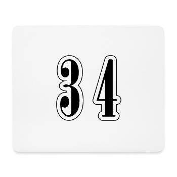 34 Number symbol - Mouse Pad (horizontal) - white - Front
